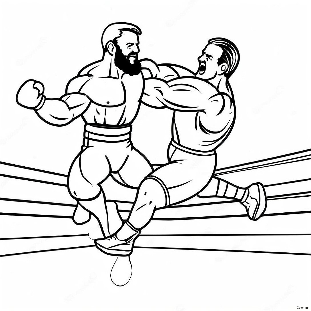 Wwe Wrestler Jumping On Opponent Coloring Page 4932 3965