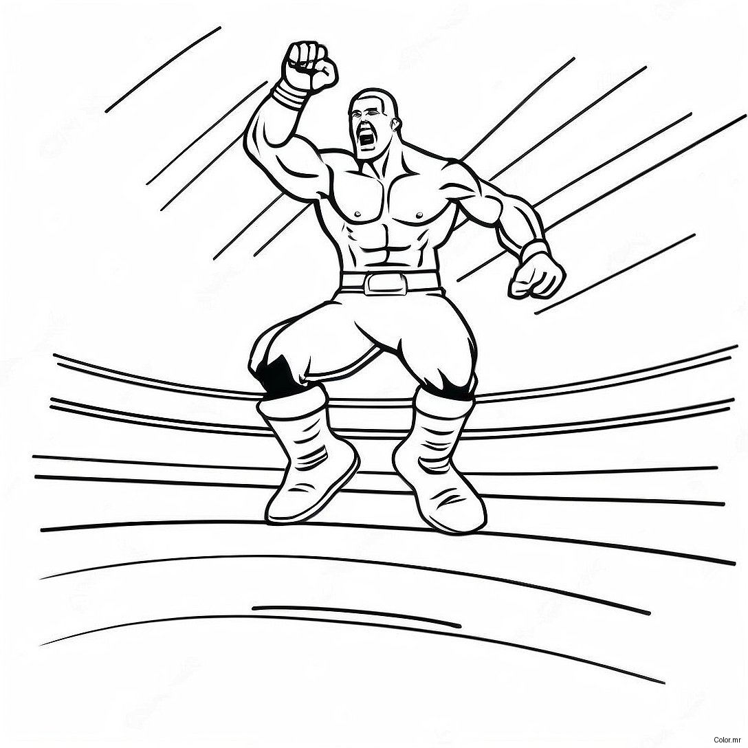 Wwe Wrestler Jumping On Opponent Coloring Page 4932 3966