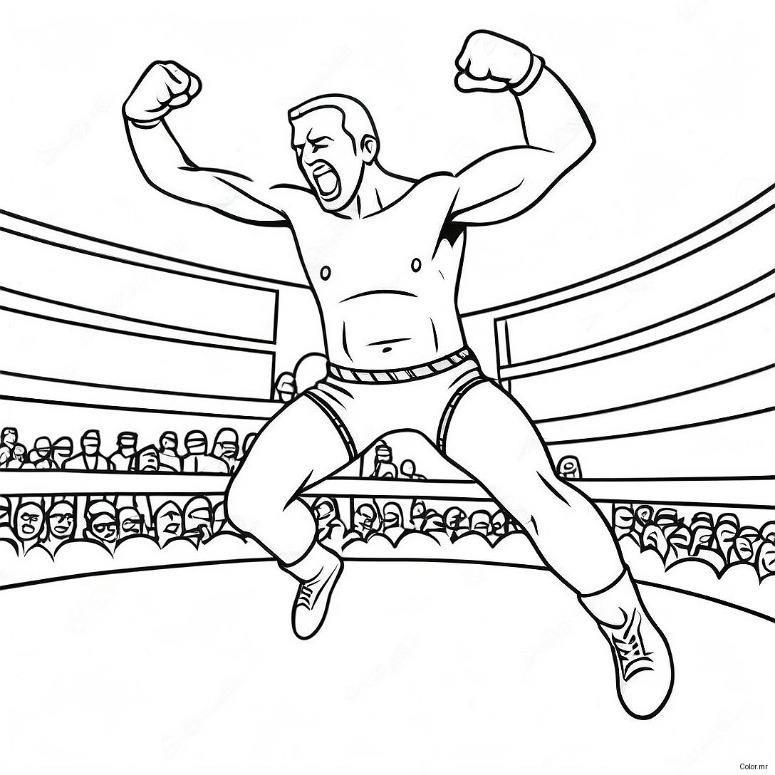 Wwe Wrestler Jumping On Opponent Coloring Page 51935 43244