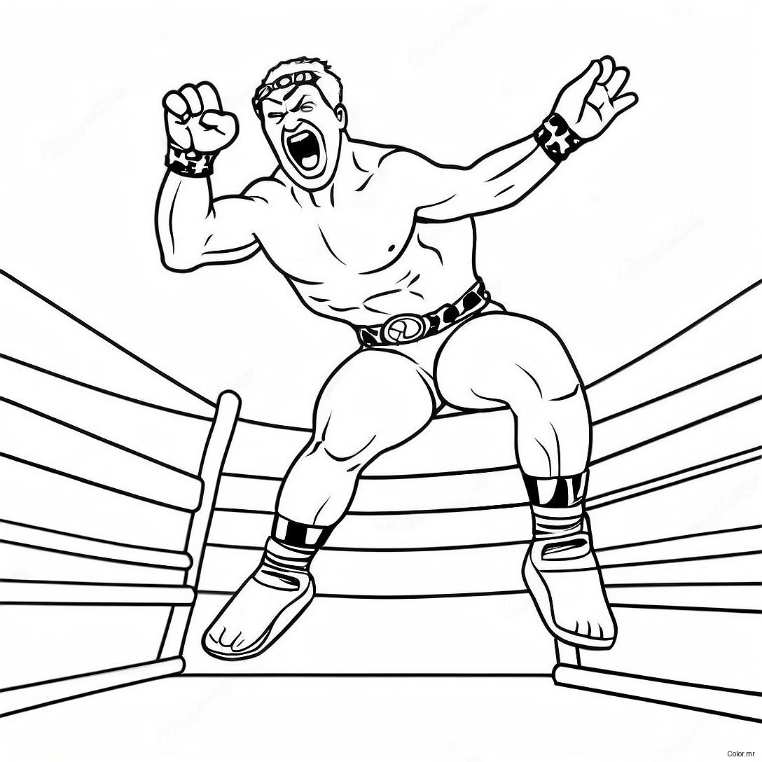 Wwe Wrestler Jumping On Opponent Coloring Page 57384 47718