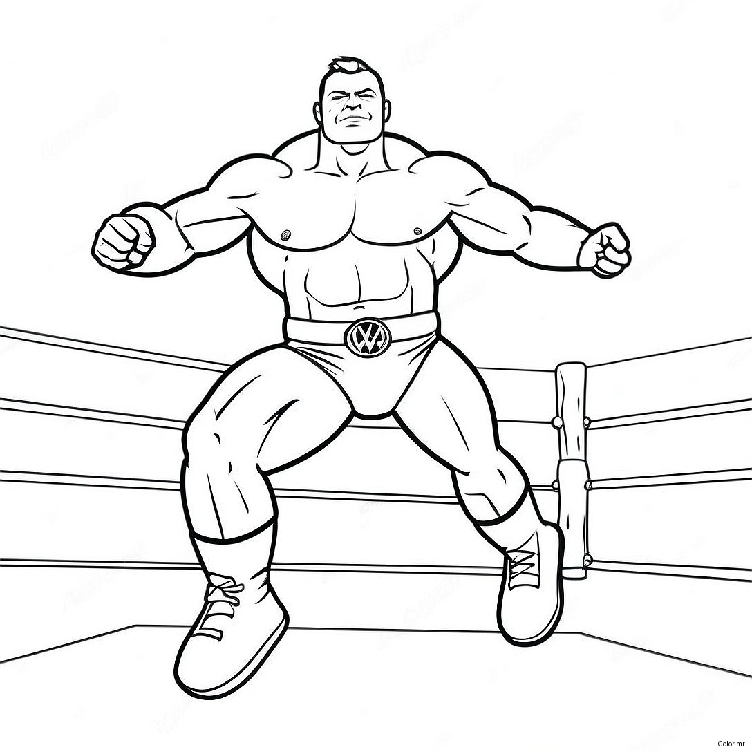 Wwe Wrestler Jumping On Opponent Coloring Page 5764 4613