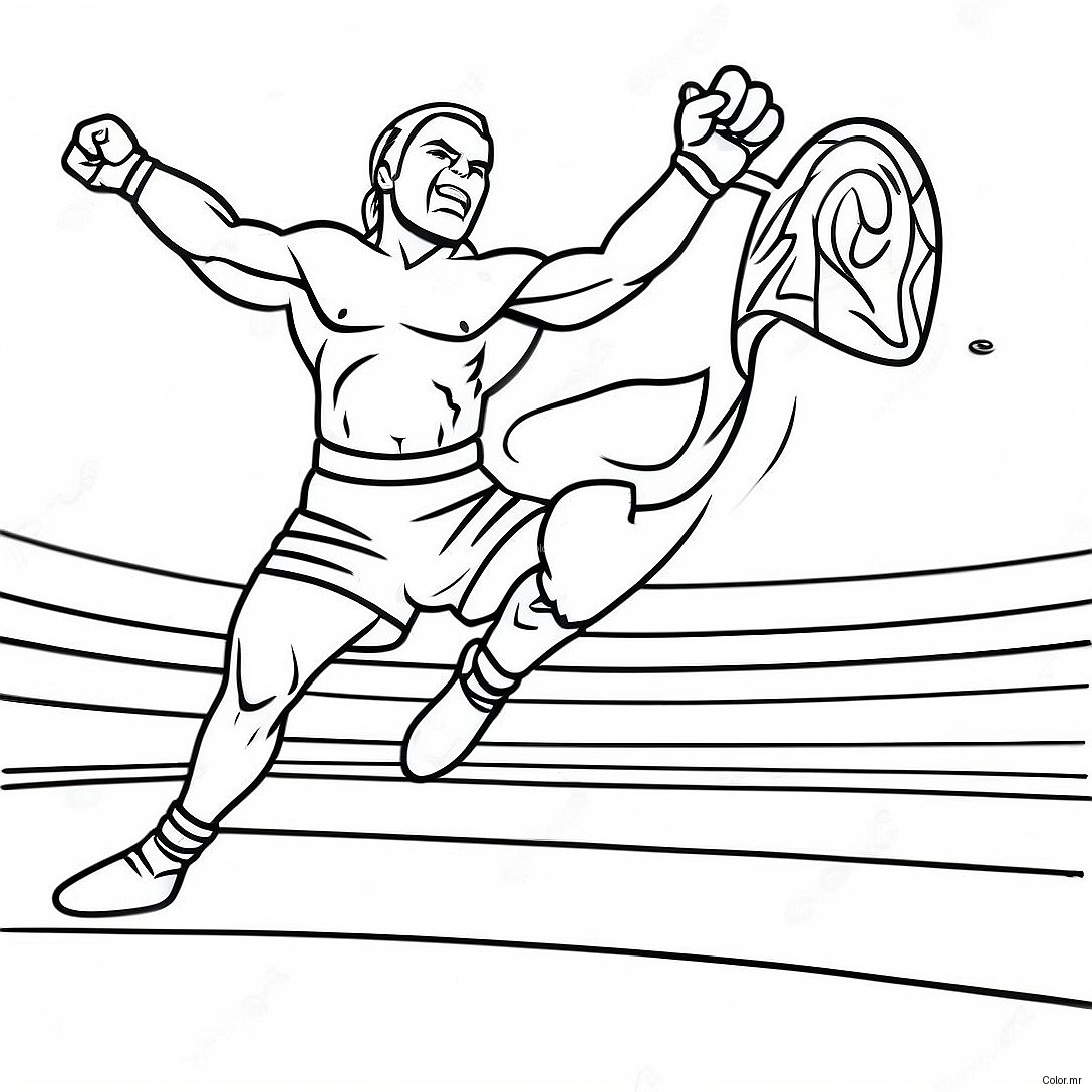 Wwe Wrestler Jumping On Opponent Coloring Page 5764 4614