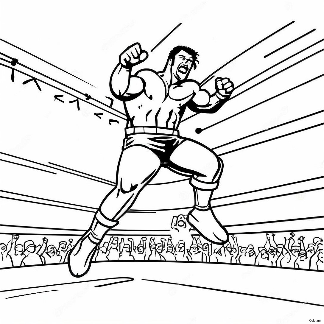 Wwe Wrestler Jumping On Opponent Coloring Page 5764 4615