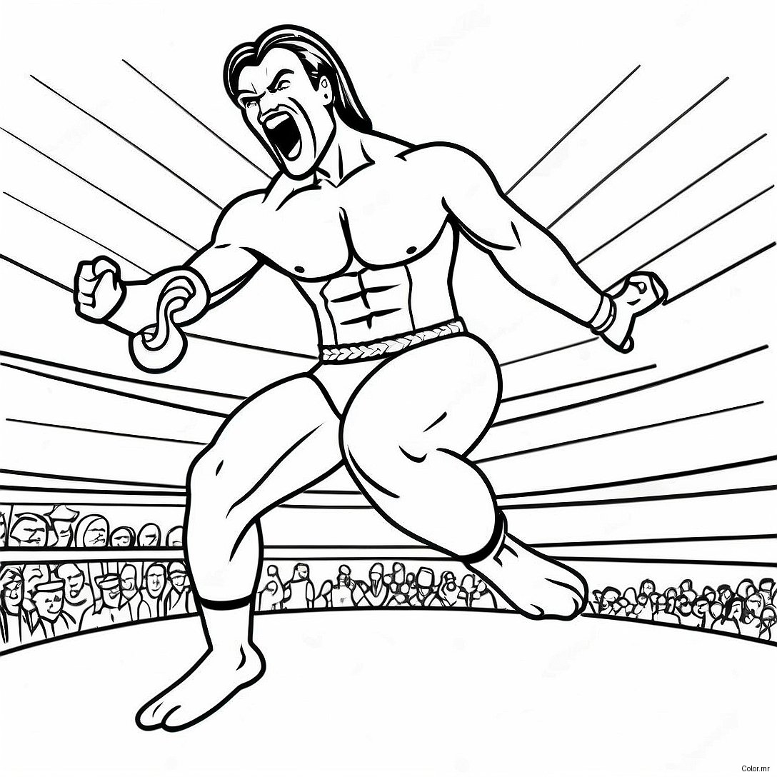 Wwe Wrestler Jumping On Opponent Coloring Page 5764 4616