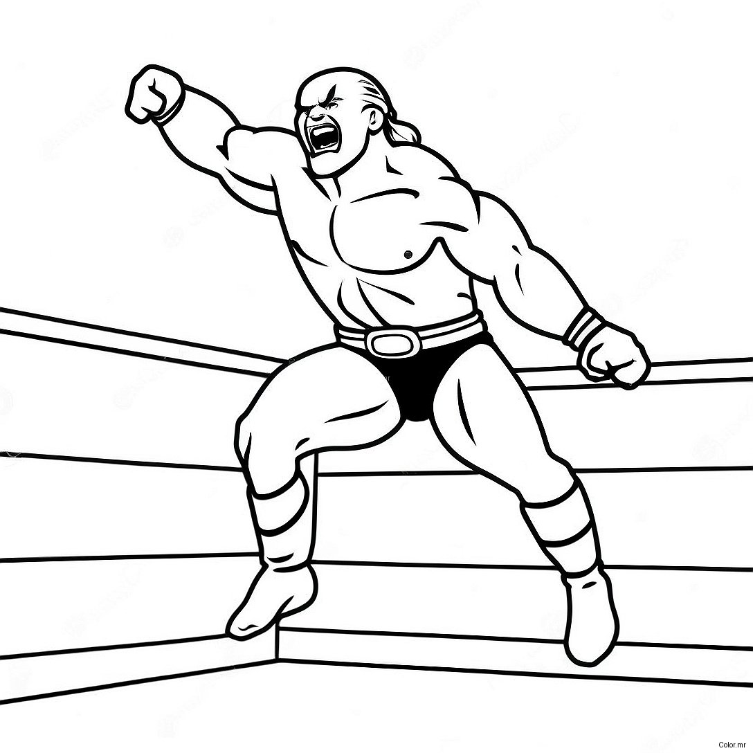Wwe Wrestler Jumping On Opponent Coloring Page 58435 48550