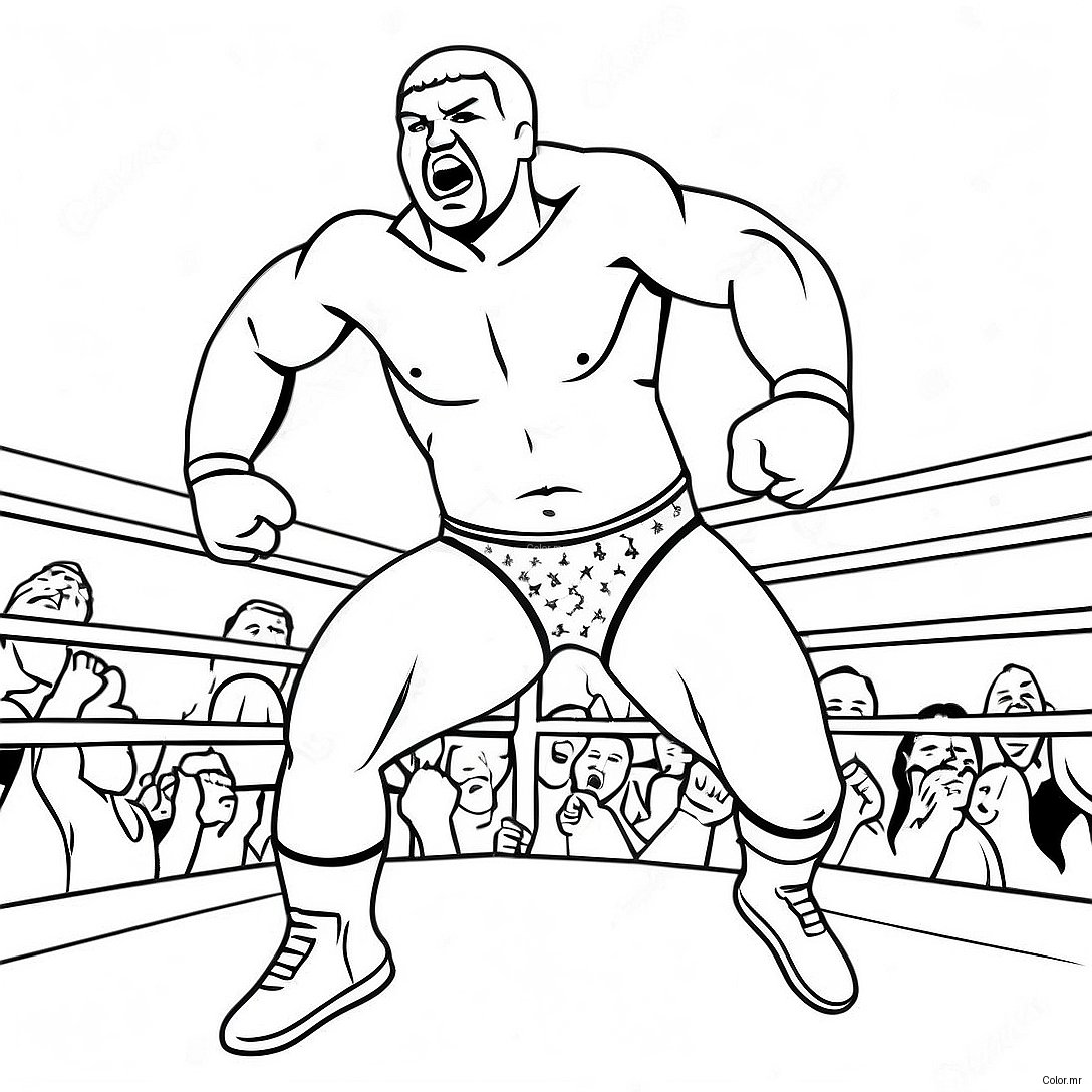 Wwe Wrestler Jumping On Opponent Coloring Page 58435 48552