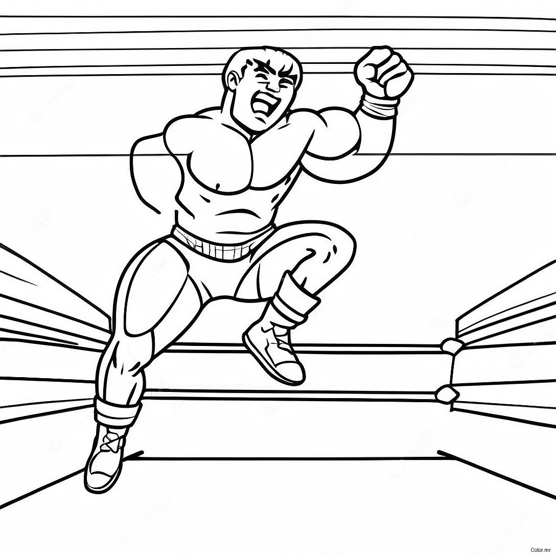 Wwe Wrestler Jumping On Opponent Coloring Page 72154 59605
