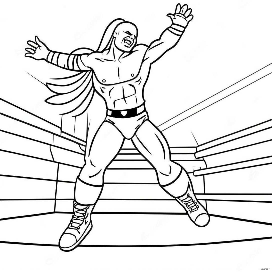 Wwe Wrestler Jumping On Opponent Coloring Page 72154 59606