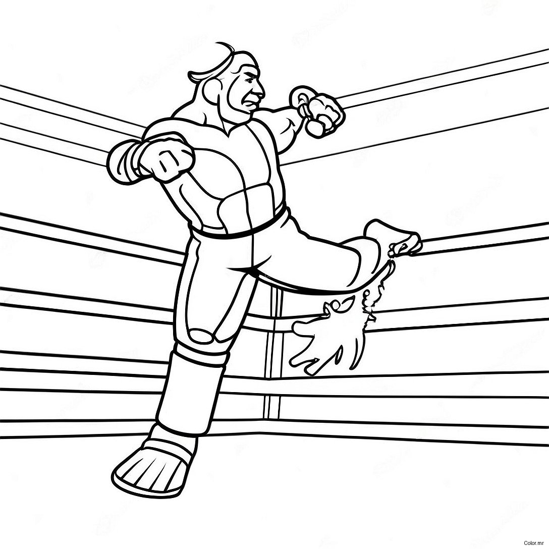 Wwe Wrestler Jumping On Opponent Coloring Page 72154 59608