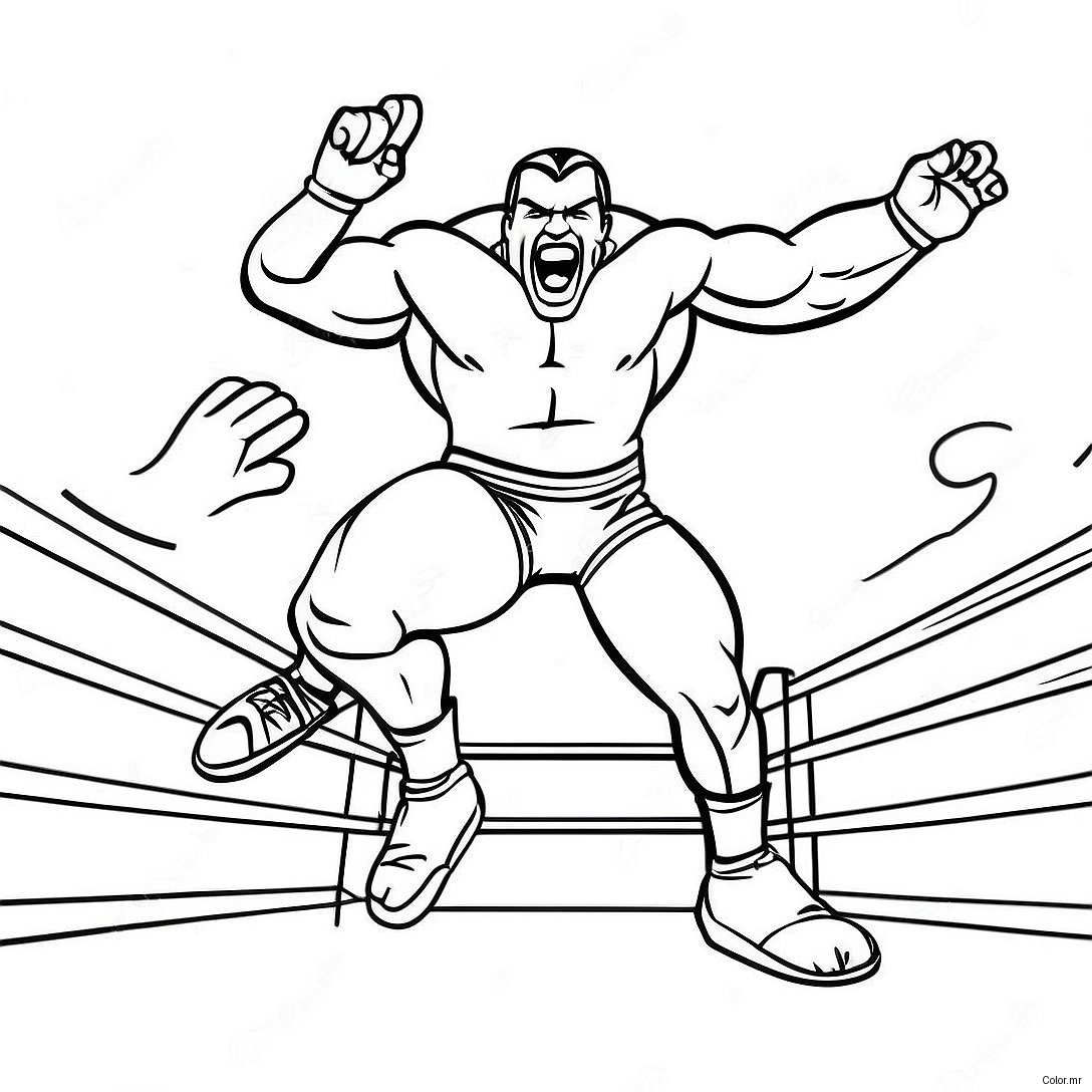 Wwe Wrestler Jumping On Opponent Coloring Page 73465 60644
