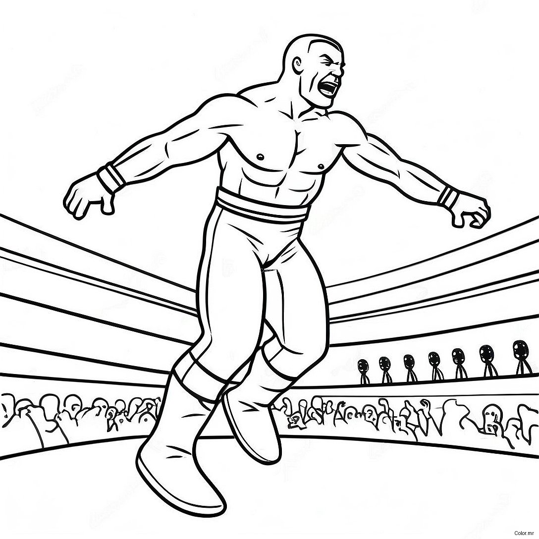 Wwe Wrestler Jumping On Opponent Coloring Page 8696 7123