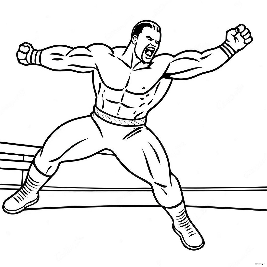Wwe Wrestler Jumping On Opponent Sticker Coloring Page 16362 13803