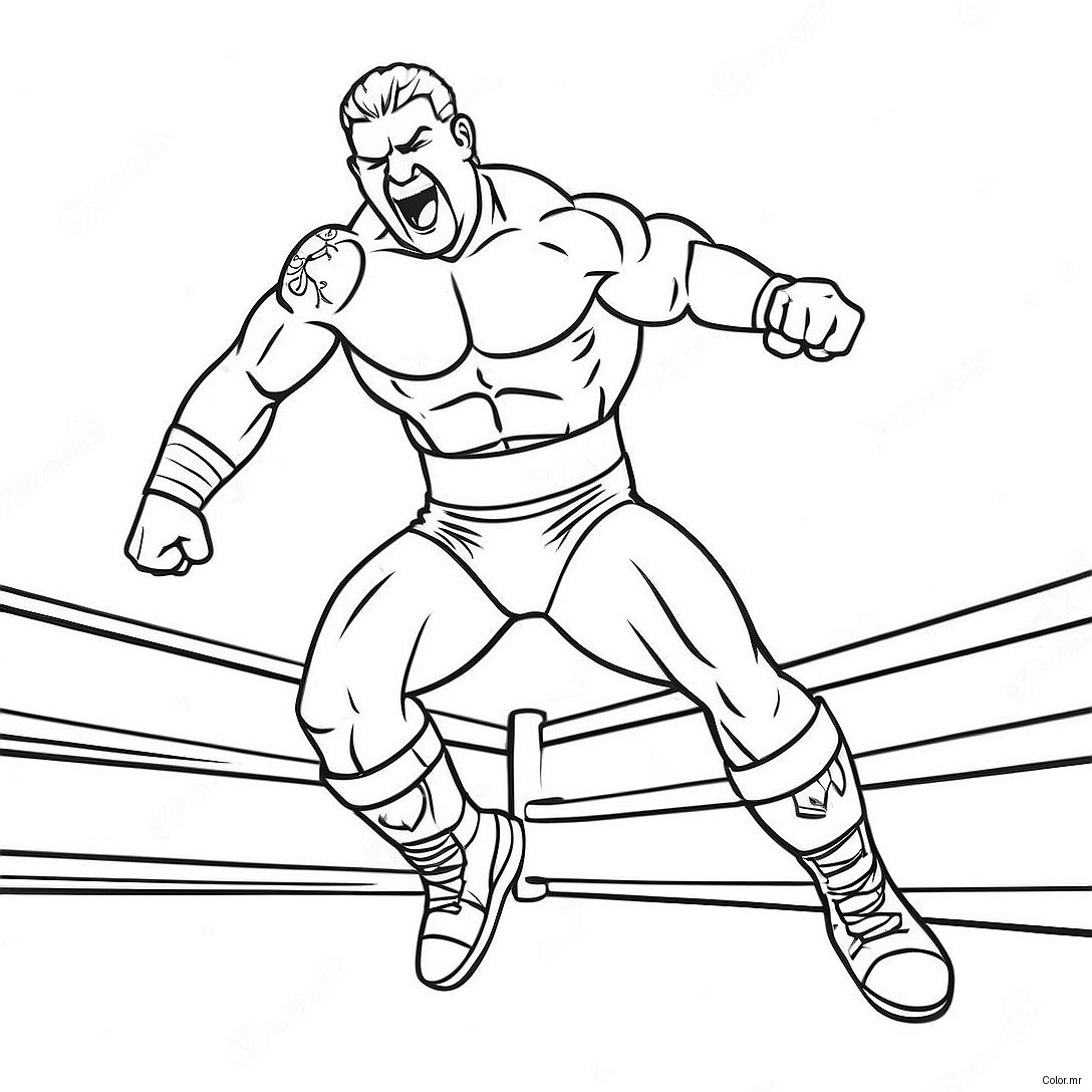 Wwe Wrestler Jumping On Opponent Sticker Coloring Page 16362 13804
