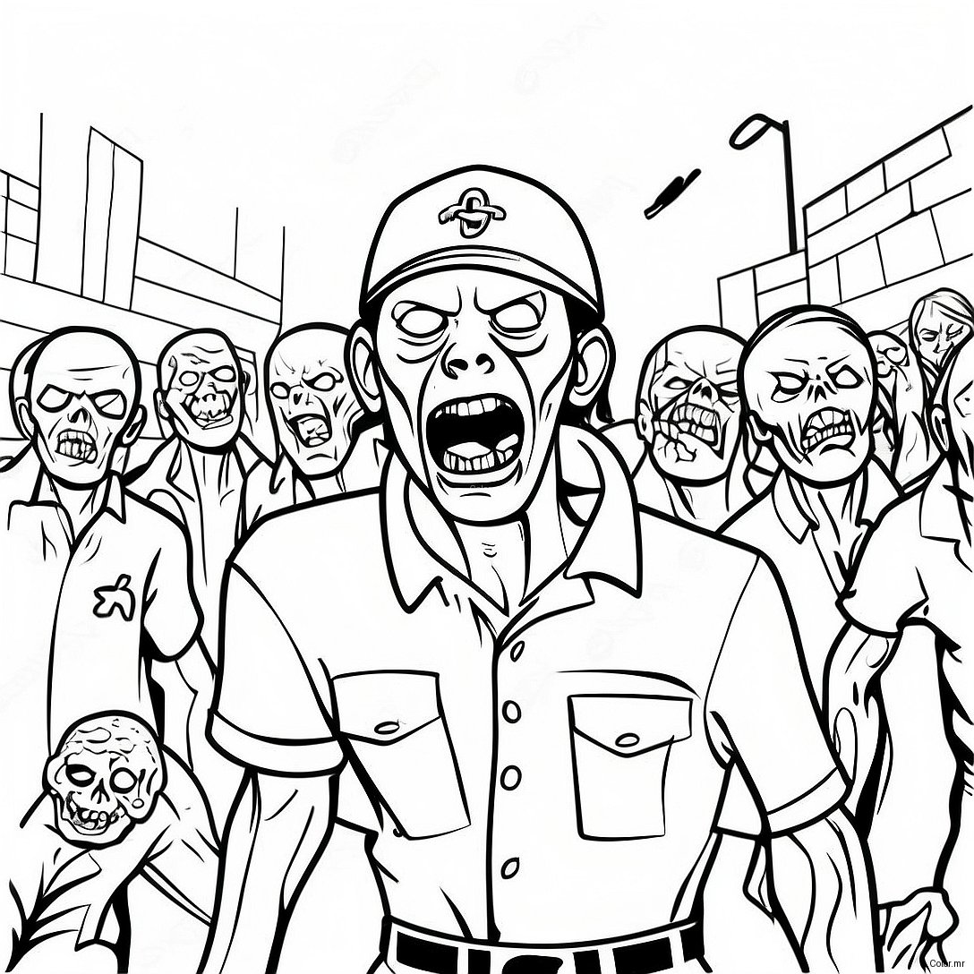 Zombie Apocalypse Walking Dead Coloring Page 34483 28728