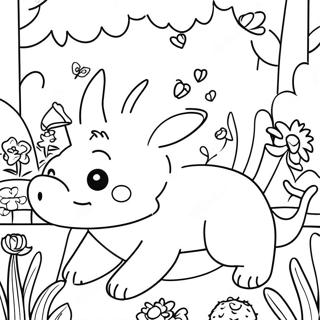 Pagina Para Colorear De Animales Juguetones En Un Jardin 10107-8312