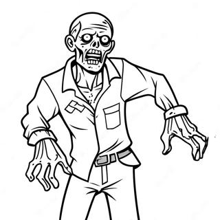 Pagina Para Colorear De Un Personaje Zombie En Accion 10157-8350