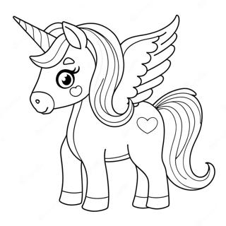 Pagina Para Colorear De Un Encantador Mini Unicornio 10297-8463