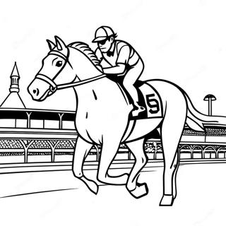 Pagina Para Colorear De Carreras De Caballos Del Derby De Kentucky 10316-8476