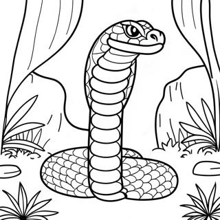 Pagina Para Colorear De La Majestuosa Cobra Real En La Jungla 10337-8493