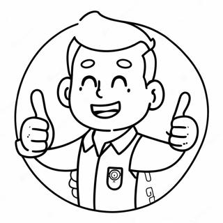 Pagina Para Colorear De Vault Boy Con El Pulgar Hacia Arriba 10347-8501