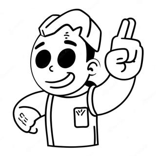 Pagina Para Colorear De Vault Boy Con El Pulgar Hacia Arriba 10347-8502