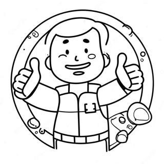 Pagina Para Colorear De Vault Boy Con El Pulgar Hacia Arriba 10347-8503