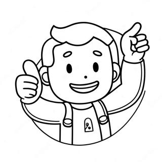 Pagina Para Colorear De Vault Boy Con El Pulgar Hacia Arriba 10347-8504