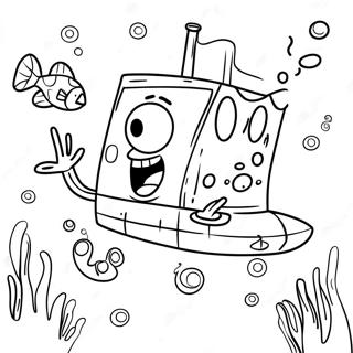 Pagina Para Colorear De La Aventura Submarina De Bob Esponja 10378-8518