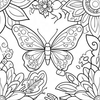 Pagina Para Colorear De Mariposa De Flor 10417-8546