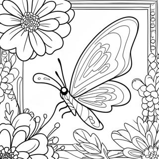 Pagina Para Colorear De Mariposa De Flor 10417-8547