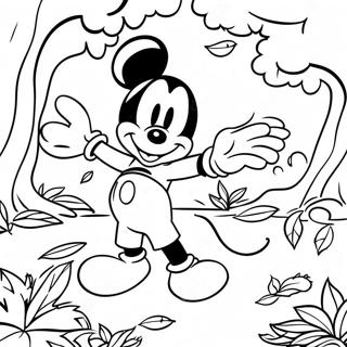 Pagina Para Colorear De Mickey Mouse En Hojas De Otono 10468-8589