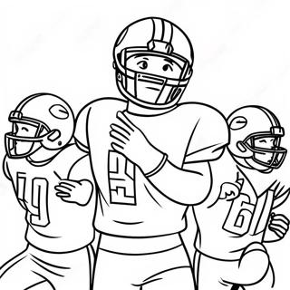 Pagina Para Colorear De Jugadores De Futbol Celebrando Un Touchdown 10518-8632