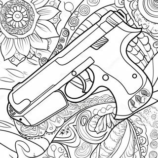 Pagina Para Colorear De Pistola Realista 1062-851