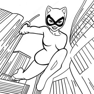 Pagina Para Colorear De Catwoman Dinamica En Accion 10678-8757