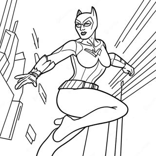 Pagina Para Colorear De Catwoman Dinamica En Accion 10678-8758