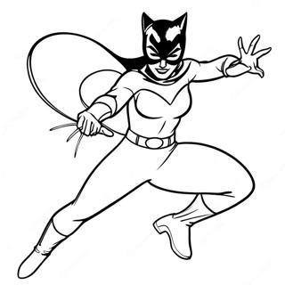 Pagina Para Colorear De Catwoman Dinamica En Accion 10678-8760