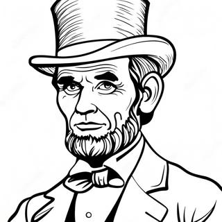 Pagina Para Colorear De Abraham Lincoln Con Sombrero De Copa 10758-8822