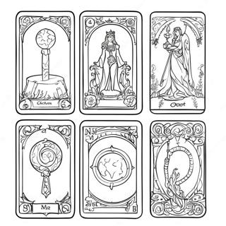 Pagina Para Colorear De Cartas De Tarot Misticas 10788-8845