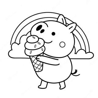 Pagina Para Colorear De Peppa Pig Disfrutando De Un Helado Arcoiris 10838-8885