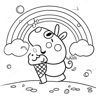 Pagina Para Colorear De Peppa Pig Disfrutando De Un Helado Arcoiris 10838-8888