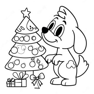 Pagina Para Colorear De Bluey Y Bingo Decorando El Arbol 10848-8894