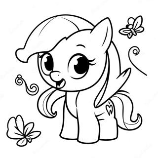 Pagina Para Colorear De La Linda Fluttershy Con Mariposas 10858-8901