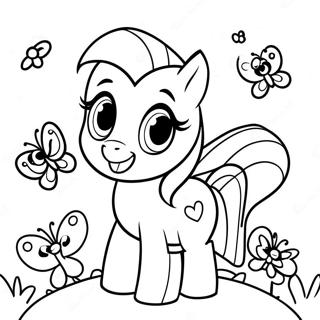 Pagina Para Colorear De La Linda Fluttershy Con Mariposas 10858-8902