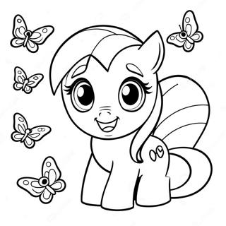 Pagina Para Colorear De La Linda Fluttershy Con Mariposas 10858-8903