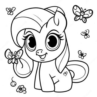 Pagina Para Colorear De La Linda Fluttershy Con Mariposas 10858-8904