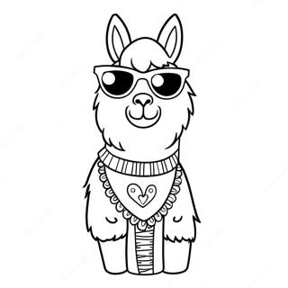 Pagina Para Colorear De Llama Llama Lindo Con Gafas De Sol 10988-9008