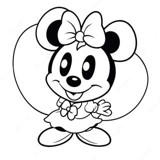 Pagina Para Colorear De Minnie Mouse Linda Con Mono 112-93