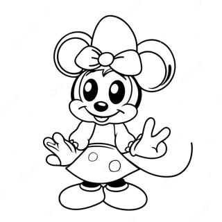 Pagina Para Colorear De Minnie Mouse Linda Con Mono 112-94