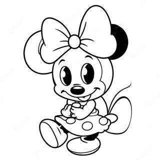 Pagina Para Colorear De Minnie Mouse Linda Con Mono 112-95