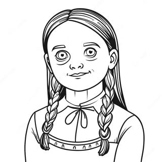 Pagina Para Colorear De Wednesday Addams Espeluznante 11448-9381